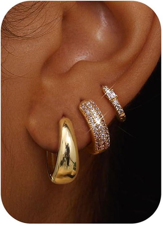 Everyday Metal Hoop Earrings Set