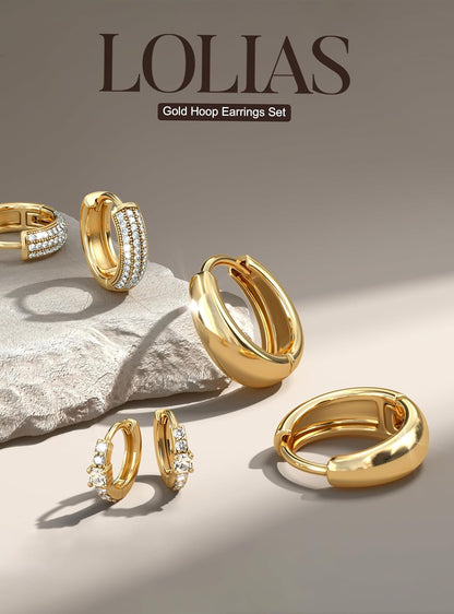 Everyday Metal Hoop Earrings Set